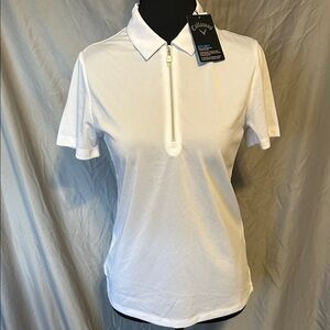 NWT Callaway Women's Classic White Short Sleeve Polo